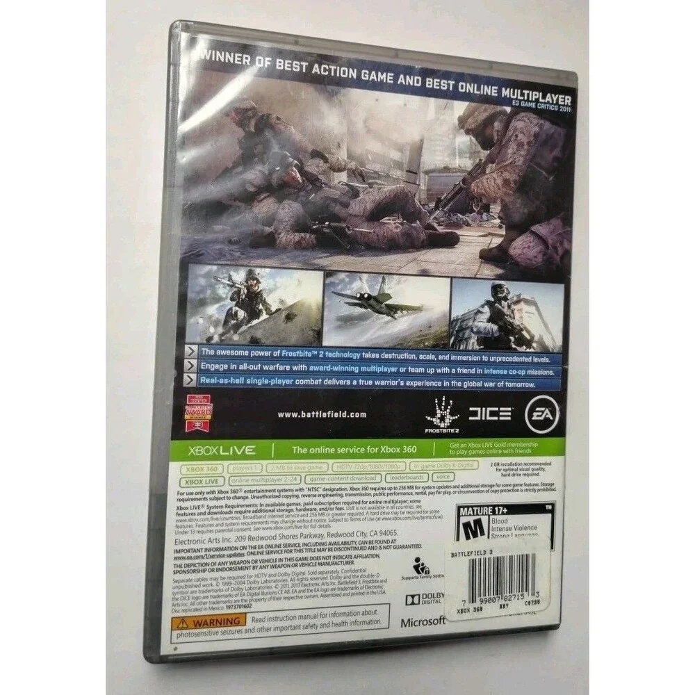 Battlefield 3 Platinum Hits for Xbox 360 Microsoft Xbox 360 Pre Owned